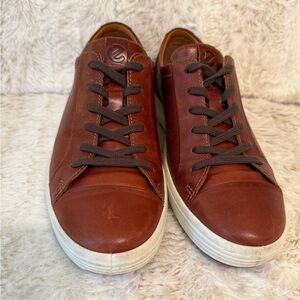 ECCO Soft 7 Mens Size 5-5.5 39 EU City Leather Lace Up Casual Comfort Sneakers